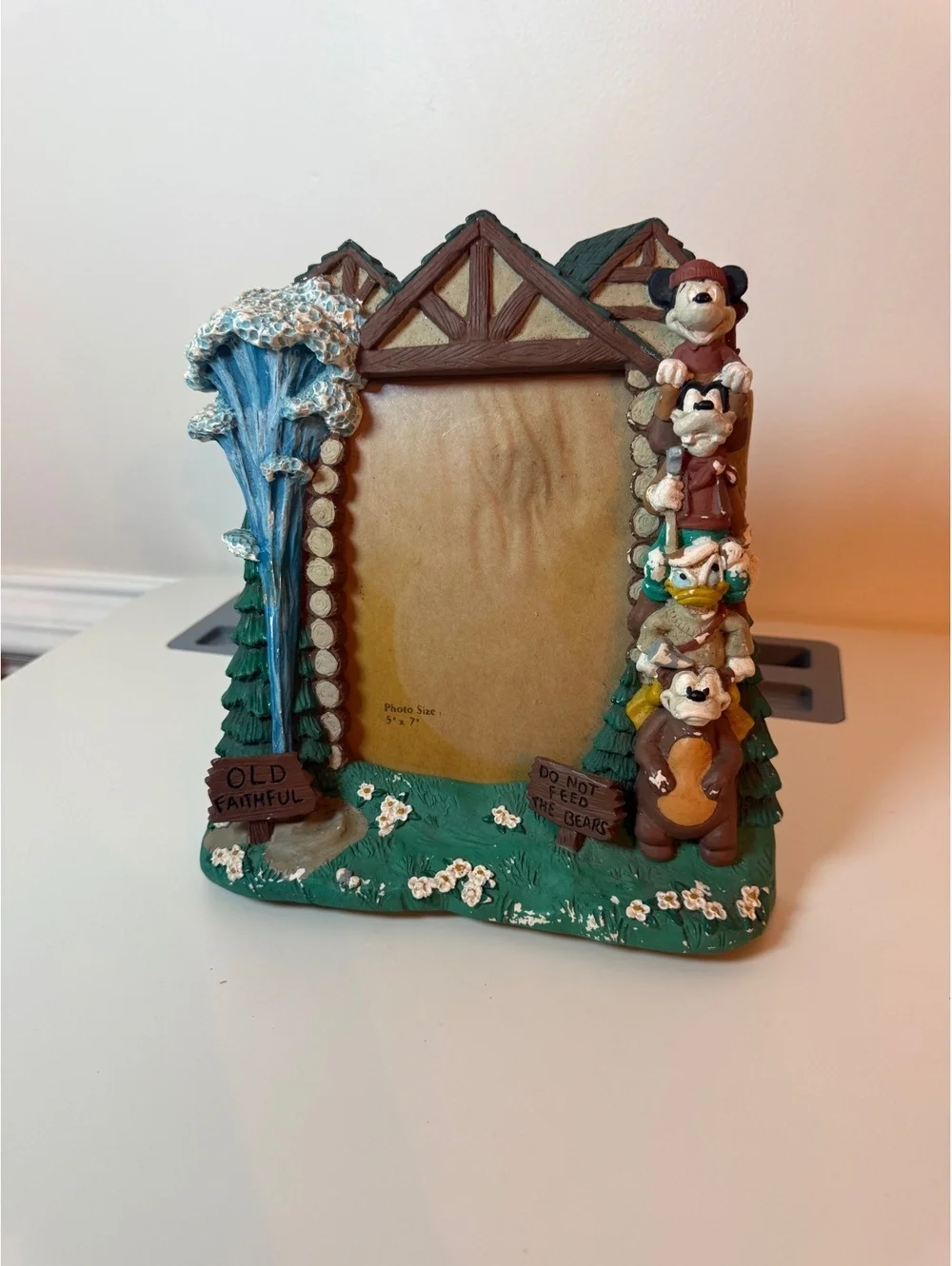 Vintage Disney Photo Frame Featuring Mickey, Goofy, Donald, and Pluto